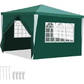 Aopunly 3x3m Garten Pavillon mit Seitenteilen tragbares wasserdichtes Zelt mit Eisenrohr, Blau