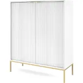 AX Living Modern Kommode Eternas K104 mit Lamellenfront 104 cm Weiß