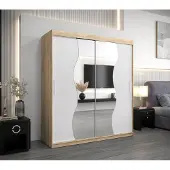 Minio Kleiderschränk 180 cm MADRYT Sonoma Eiche / Weiß