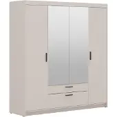 AX Living Beige Kleiderschrank mit Spiegel Storicos 4T 176,3cm breit