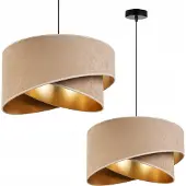 Light11 HOME Hängelampe Deckenleuchter Goldener Samt Lampenschirm