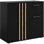 AX Living Kommode mit Schublade Turell 2T1S – 80 cm Schwarz