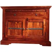 MASSIVMOEBEL24.DE MASSIVMOEBEL24 Eckkommode Akazie 107x54x80 nougat lackiert OXFORD #505