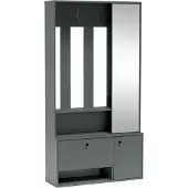 AX Living Schuhschrank mit Garderobe Tokessa mit Spiegel Stone Green