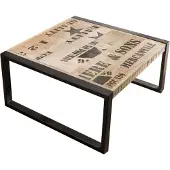 MASSIVMOEBEL24.DE MASSIVMOEBEL24 Couchtisch Mango 80x80x40 natur bedruckt FACTORY #110