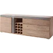 MASSIVMOEBEL24.DE MASSIVMOEBEL24 Sideboard Akazie 215x45x75 beige lackiert Amsterdam #129