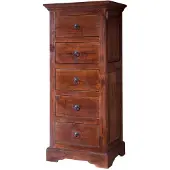 MASSIVMOEBEL24.DE MASSIVMOEBEL24 Kommode Akazie 54x44x122 nougat lackiert OXFORD #433