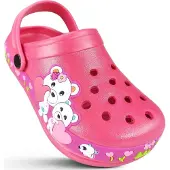 Permani Kinder Clogs Badeslipper Pantoletten Licht Hausschuhe Slipper Teddybär Rot Gr.33