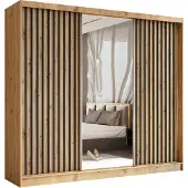 AX Living Cabinio Kleiderschrank Artisan Eiche Schwarz 240 cm Breite