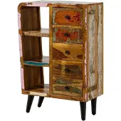 MASSIVMOEBEL24.DE MASSIVMOEBEL24 Kommode Altholz 79x40x116 mehrfarbig lackiert SIXTIES #105