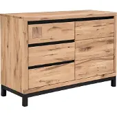 MASSIVMOEBEL24.DE Sideboard Wildeiche 120x45x85 bianco geölt VILLANDERS #210