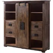 MASSIVMOEBEL24.DE MASSIVMOEBEL24 Highboard Mango 142x45x147 braun lackiert RAILWAY #462