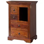 MASSIVMOEBEL24.DE MASSIVMOEBEL24 Kommode Akazie 55x40x80 nougat lackiert OXFORD #503