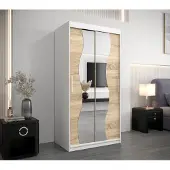Minio Kleiderschränk 100 cm MADRYT Weiß / Sonoma Eiche