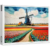 Raxxa Premium-Puzzle "Historic Windmill in Blooming Countryside", 1000 Teile