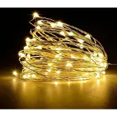 Rosikey 5M 50LED Lichterkette Warmweiß Kupferkabel Batteriebetrieben Party Garten Innen Weihnachten Deko