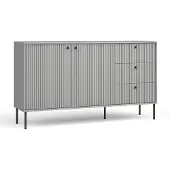 AX Living Kommode Modern Irelis 156 cm Grau Schwarz Griffe