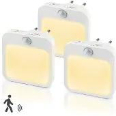 Rosikey 3er LED Nachtlicht Steckdose Mit Bewegungsmelder Dämmerungssensor Nachtlampe Schrankleuchte Warmweiß