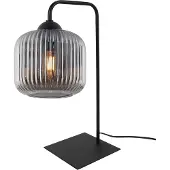 Light11 HOME Tischleuchte Riffle Schwarz 1-flammig Glas Rauchgrau Zylinder E27