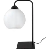 Light11 HOME Tischleuchte Costa Schwarz 1-flammig Glas Weiß Kugel E27