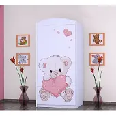 BDW Kleiderschrank, 2 Türen, 2 Schubladen, Garderobenschrank, 180x90 cm, Weiß