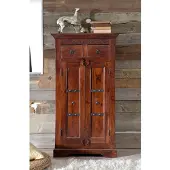 MASSIVMOEBEL24.DE MASSIVMOEBEL24 Schrank Akazie 72x38x132 nougat lackiert OXFORD #525