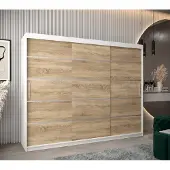 Minio Kleiderschränk 250 cm VERONA 1 Weiß / Sonoma