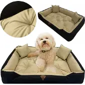 EDANTI Hundebett Katzenbett 100x75 Cm Hundekissen Hundesofa Hundekorb Hundecouch Sofa Beige