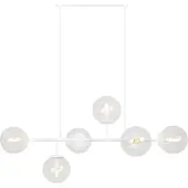 Light11 HOME Siena Weisse Deckenleuchte 6 Flache Lampenschirme E14 Lange Arme