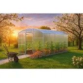Garten Dream Polycarbonat Gewächshauser "Avalon" 3x12m aus Stahl, mit 4mm Polycarbonat