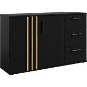 AX Living Kommode mit Schubladen Turell 2T3S – 120 cm, Schwarz