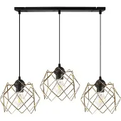 Light11 HOME Stella Hängelampe 3 Flacher Goldener Lampenschirm E27