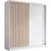 AX Living Cabinio Schwebetürenschrank Weiß 200 cm breit Artisan Eiche