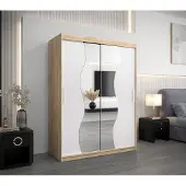 Minio Kleiderschränk 150 cm MADRYT Sonoma Eiche / Weiß