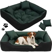 EDANTI Hundebett Hundekissen Katzenbett 100x75 cm Tierbett Hundesofa Wasserdicht Grün