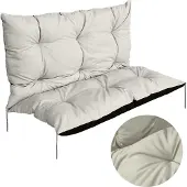 EDANTI Kissen für Hollywoodschaukel 100x60x50 Sitzkissen Bankkissen Gartenkissen Bankauflage für Gartenbank Beige