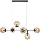 Light11 HOME Siena Schwarze Deckenleuchte 6 Flache Honig E14 Lange Arme