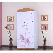 BDW Kleiderschrank, 2 Türen, 2 Schubladen, Garderobenschrank, 180x90 cm, Buche