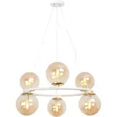 Light11 HOME Hängeleuchte Aura weiß-gold 6-flammig Glas Honig E14
