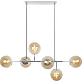 Light11 HOME Deckenleuchte Siena Chrom 6-flammig Glas Honig E14 lange Arme