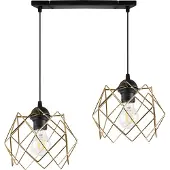 Light11 HOME Stella Hängelampe 2 Flacher Goldener Lampenschirm E27