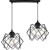 Light11 HOME Stella Hängelampe 2 Flach Schwarz Lampenschirme E27