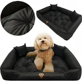 EDANTI Hundebett Katzenbett 75x65 Cm Hundekissen Hundesofa Hundekorb Hundecouch Sofa Schwarz