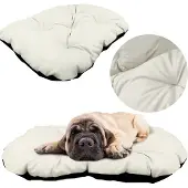 EDANTI Hundematte Hundebett 120x90 cm Katzenbett Hundesofa Hundekissen Hundekörbchen Beige