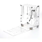 Andoer Tragbares kleines Computergehaeuse, Plexiglasschale, kompaktes PC-Gehaeuse, Desktop-PC-Gehaeuse, Mini-ITX-Motherboard, FLEX-Netzteil