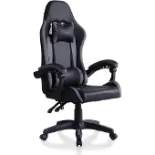 CLIPOP Bürostuhl Ergonomisch Gaming-Stuhl, mit Armlehne, Kopfstütze, Lendenkissen, Grau