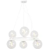 Light11 HOME Hängeleuchte Aura weiß 6-flammig Glas Beige E14