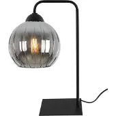 Light11 HOME Tischleuchte Costa Schwarz 1-flammig Glas Rauchgrau Kugel E27