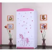 BDW Kleiderschrank, 2 Türen, 2 Schubladen, Garderobenschrank, 180x90 cm, Rose