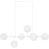 Light11 HOME Siena Weisse Deckenleuchte 6 Flache Weisse Lampenschirme E14 Lange Arme
